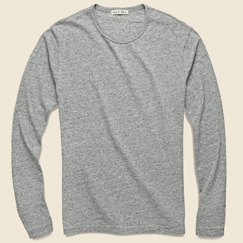 ALEX MILL Standard Slub Crew Tee - Heather Grey
